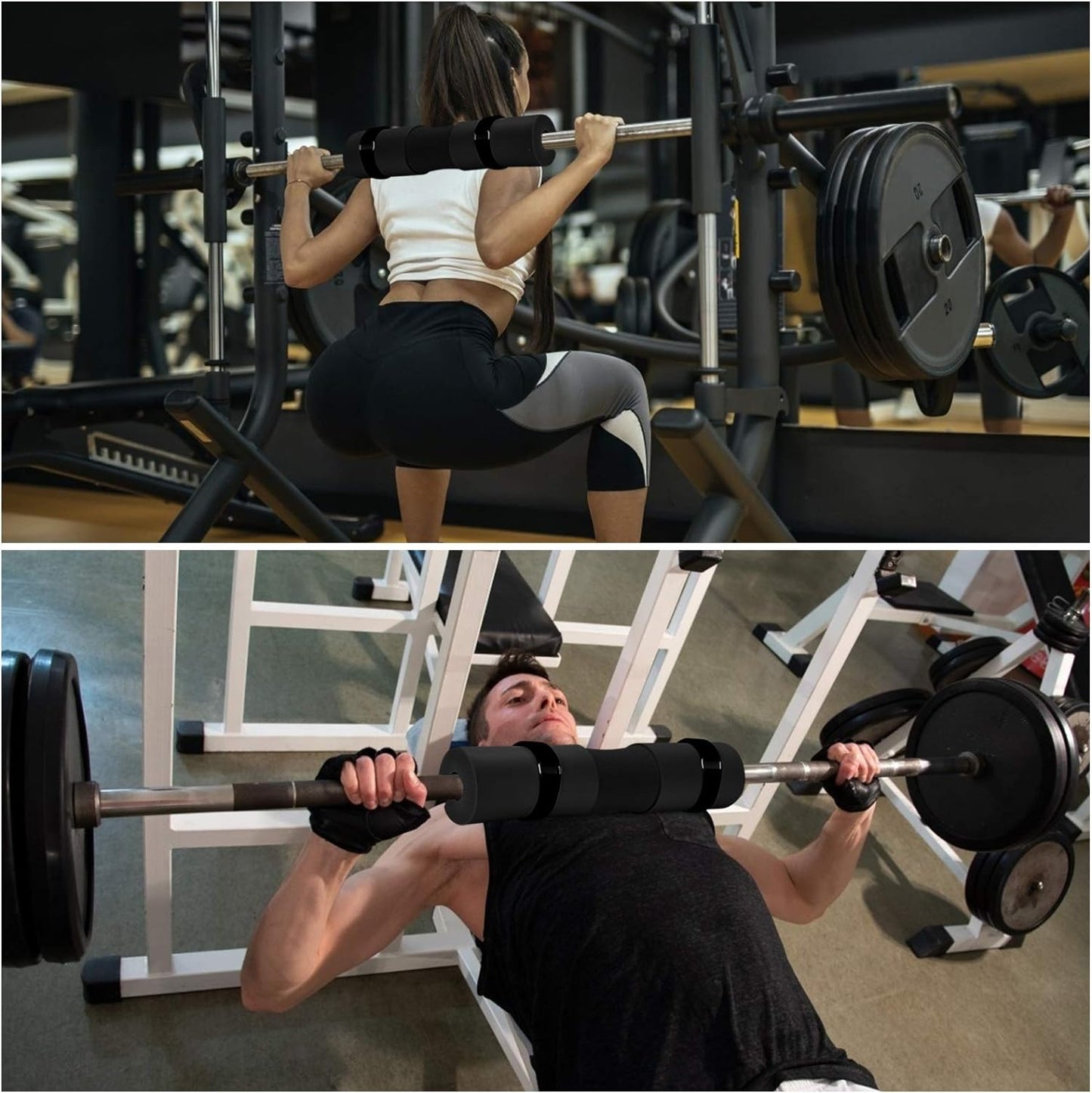 Barbell Pad Squat Pad for Weight Bar, Hip Thrust Pad for Support and Protection, Removable Barbell Bar Padding Cushion