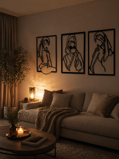Elegant Metal Wall Art Trio
