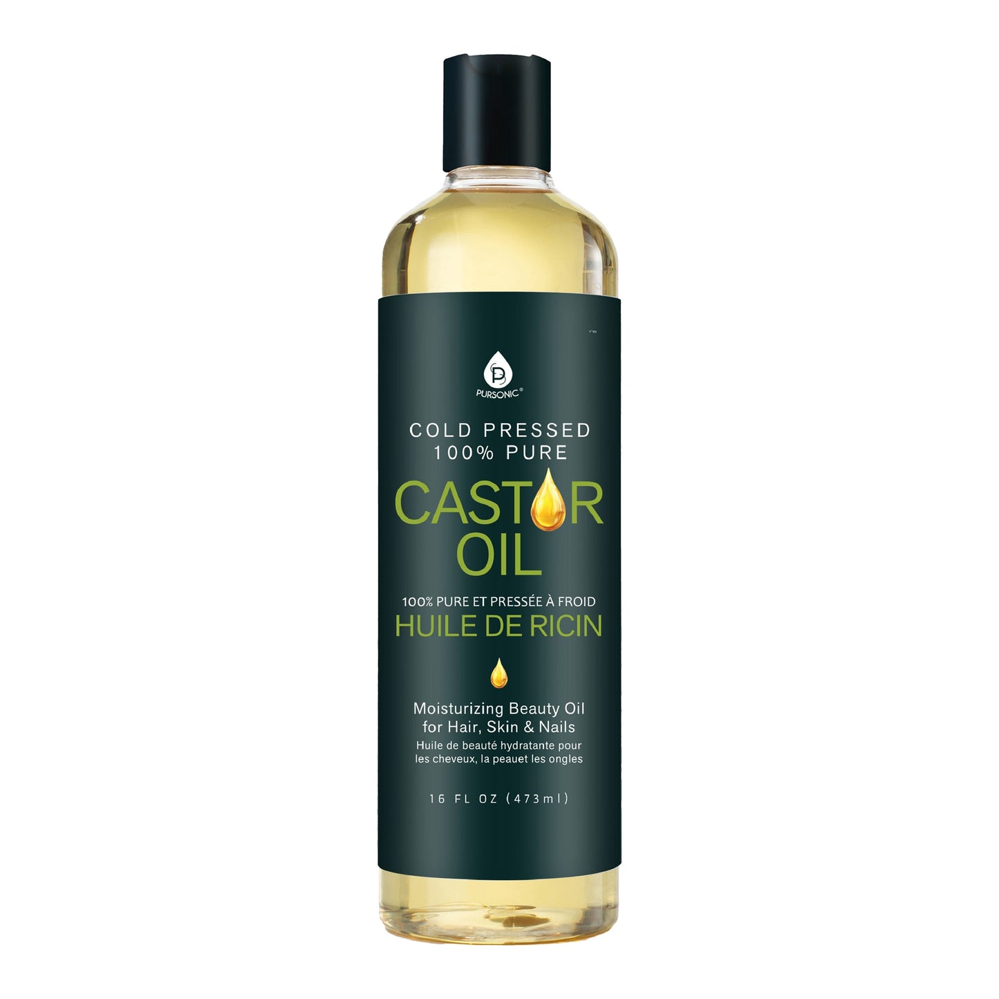 100% Pure Cold Pressed Castor Oil 16 Oz