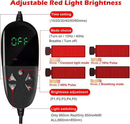 Red Light Therapy Mat for Full Body Pain Relief, 1560 LED Infrared Pad, Large Yoga Mat with Bonus Small Mat