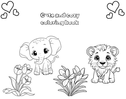 Cute and cozy digital coloring book!